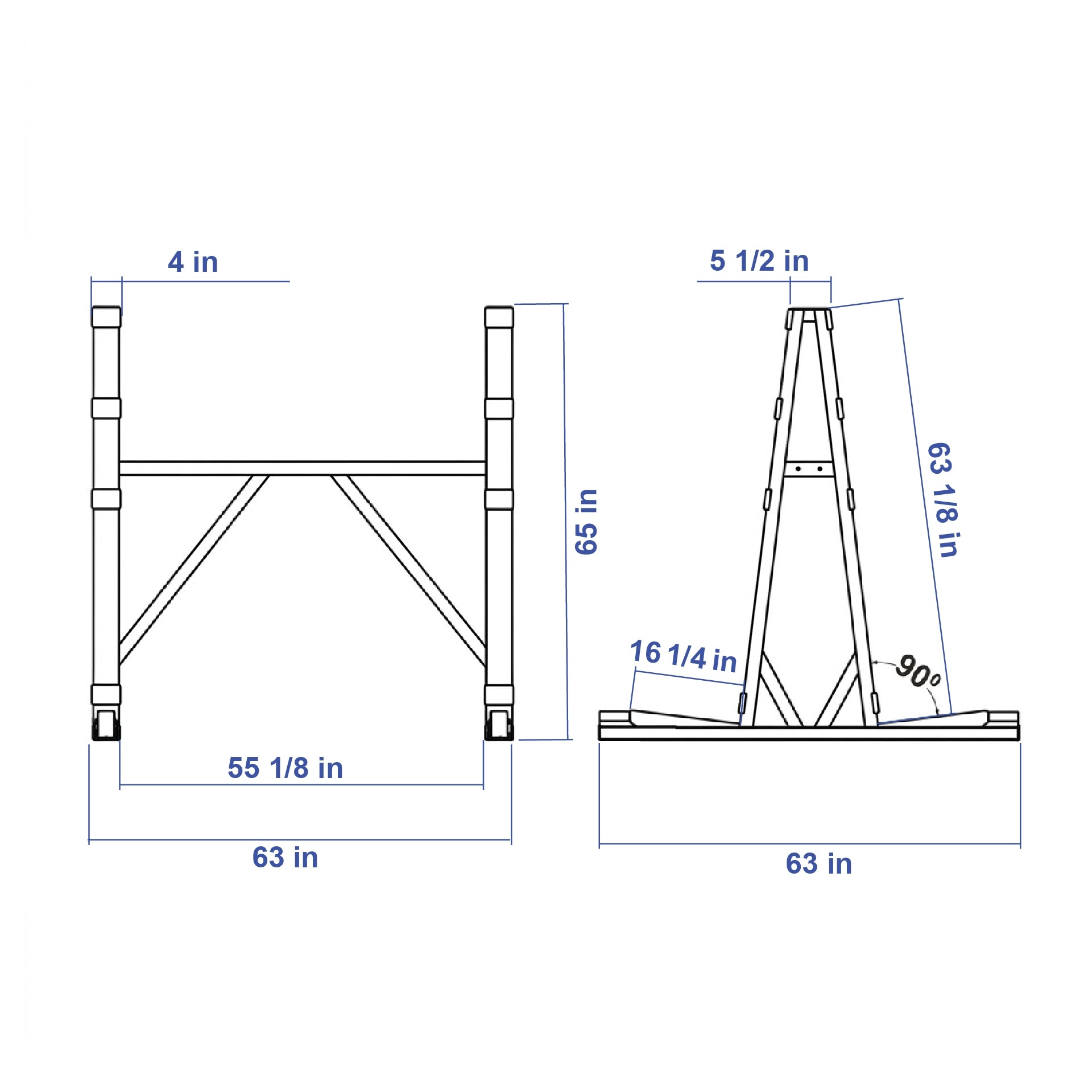 Aardwolf Storage A-Frame Plus – 33,069 lb Working Load Limit, Posts Sold Separately