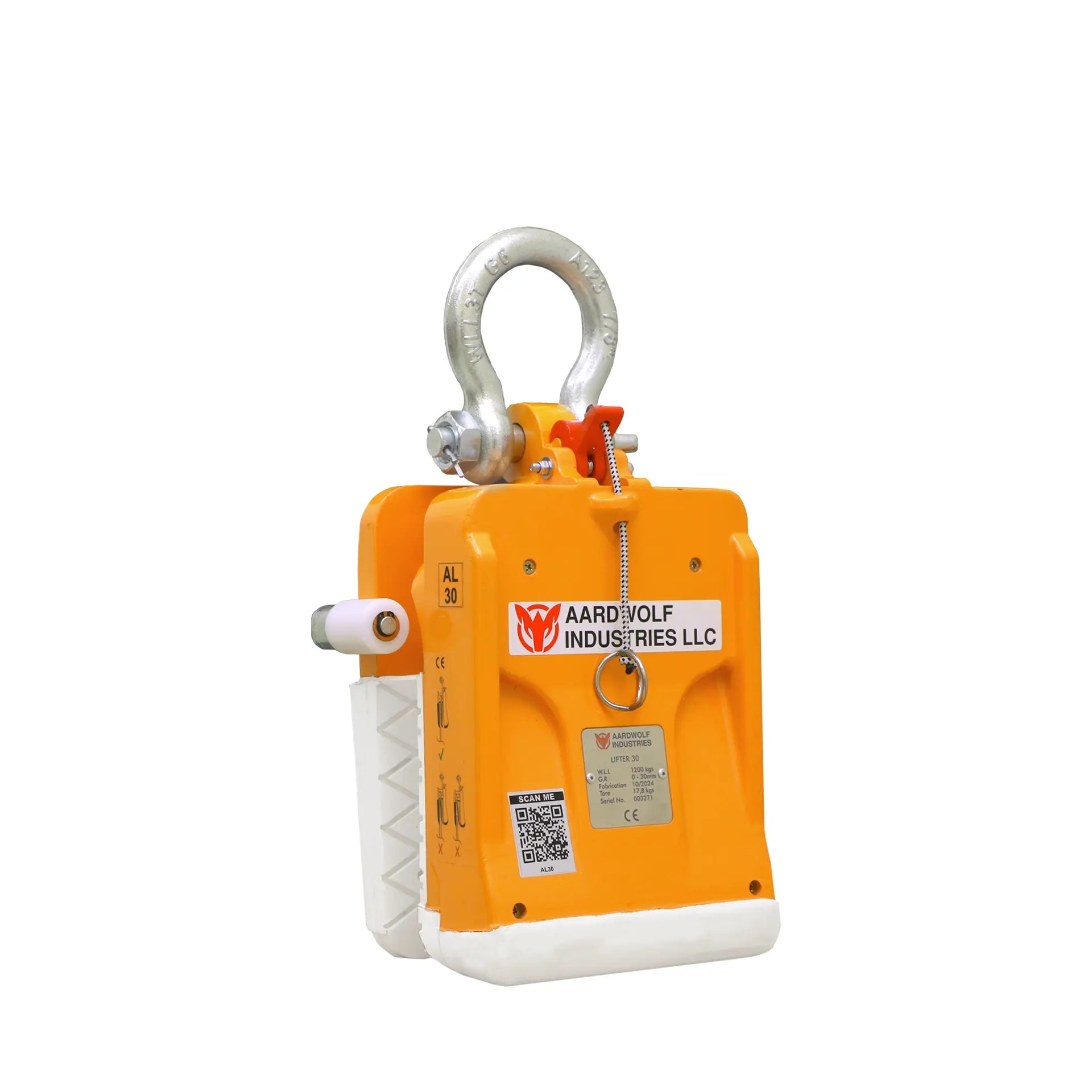 Aardwolf Slab Lifter AL30R – 0 to 1-1/8 in. Grip, Manual Unlock, with Rollers
