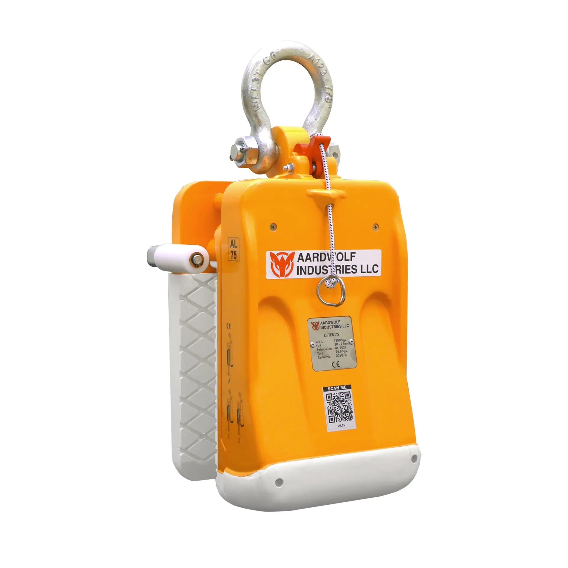 Aardwolf Slab Lifter AL75R – 1-1/8 in. to 3 in. Grip, Manual Unlock, with Rollers