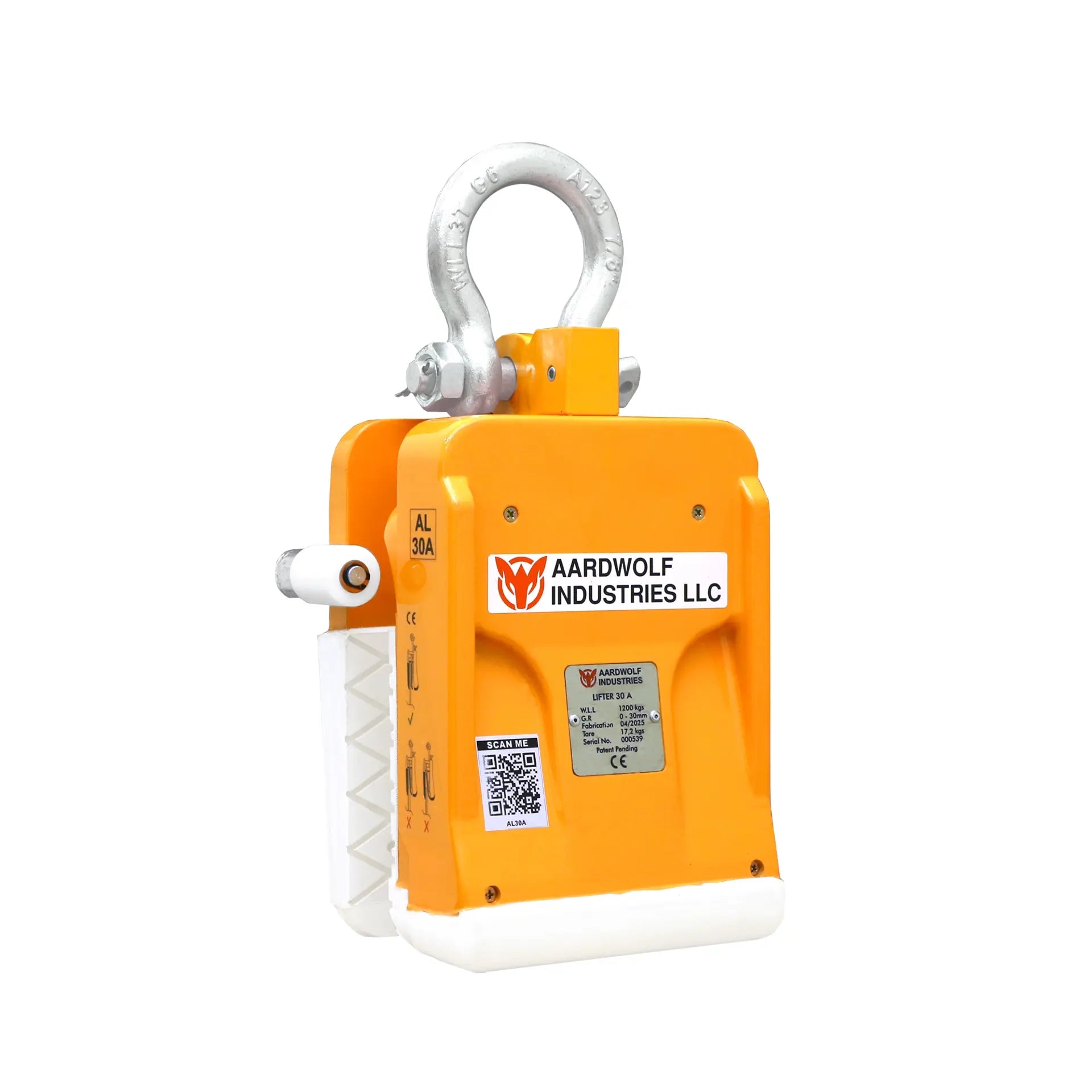 Aardwolf Slab Lifter AL30A – 0 to 1-1/8 in. Grip, Auto Lock, with Rollers