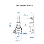 Aardwolf Forged Aluminium Swivel SS1.5T – 3,307 lb Link for Forklift Jibs