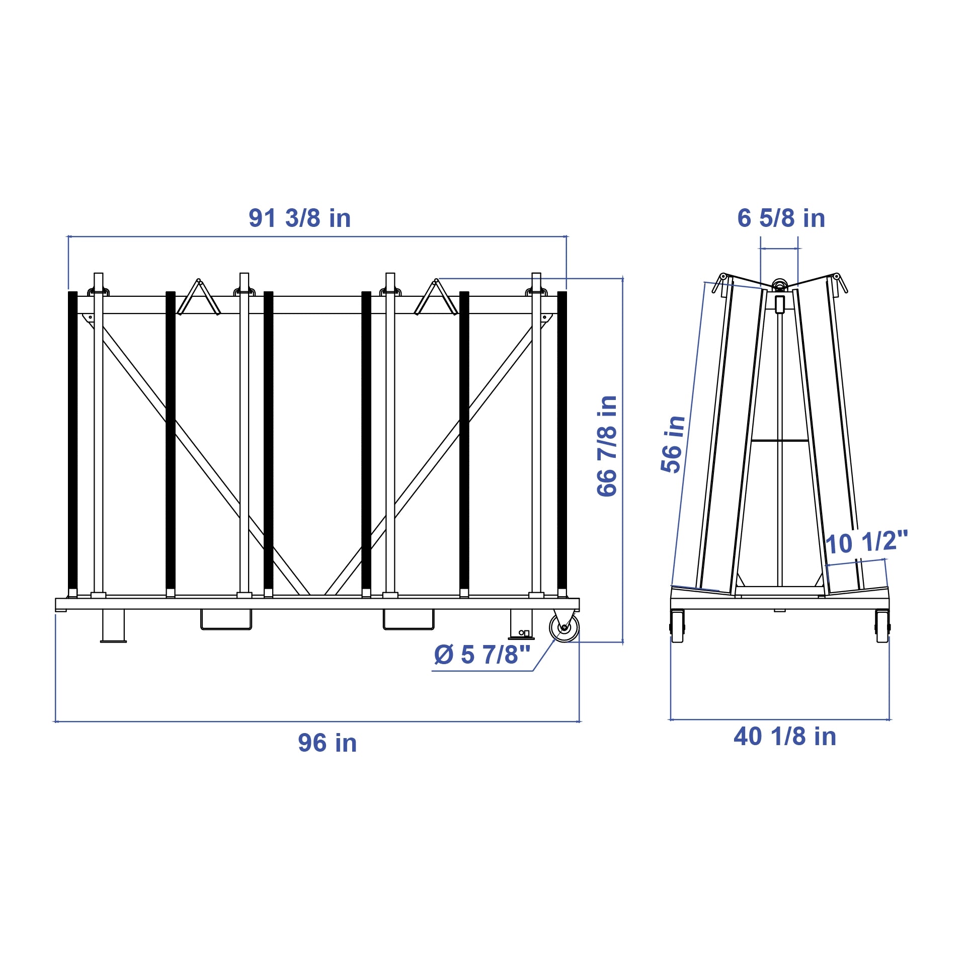 Aardwolf Transport Frame TF2440PC – 96 in. Powder-Coated Slab and Countertop Rack