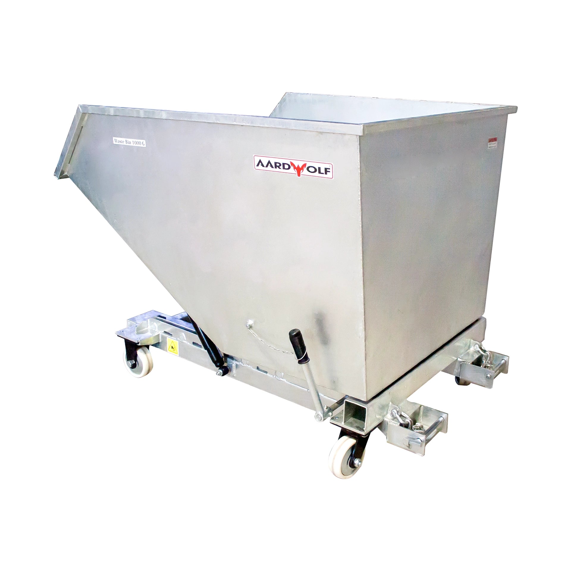 Aardwolf Waste Bin WB1000G – Galvanised Self-Dumping Forklift Hopper, 1,500 kg Class