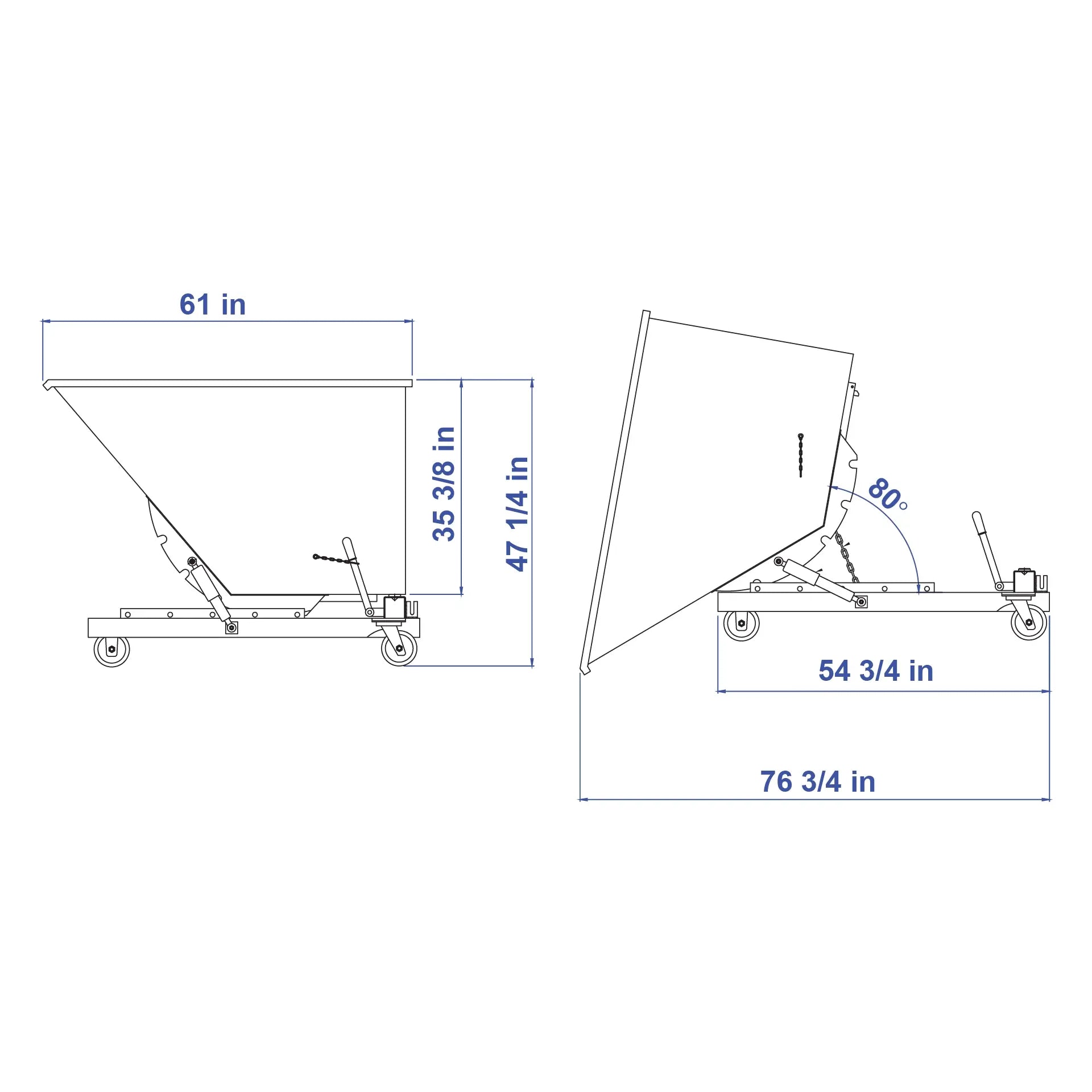 Aardwolf Waste Bin WB1000PC – Powder Coated Self-Dumping Forklift Hopper, 1,500 kg Class